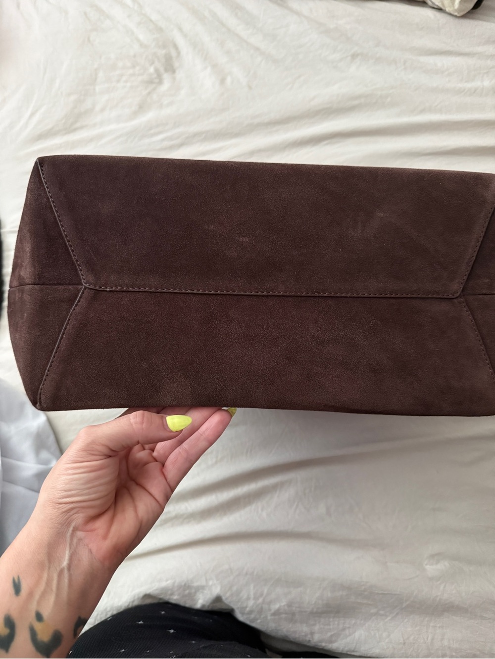 Mina baie harlow midi Suede Shoulder Bag - Picture 4 of 5